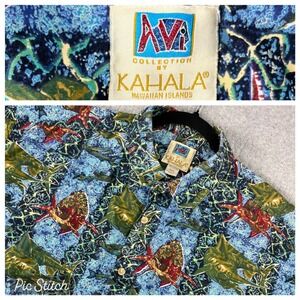 Vintage Kahala Avi Collection Shirt Mens XXL Blue Marlin Fish Hawaiian  Aloha